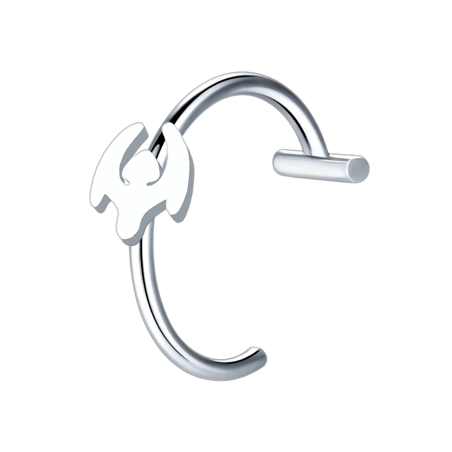 Surgical Steel Fake Lip Ring with Bat Figure