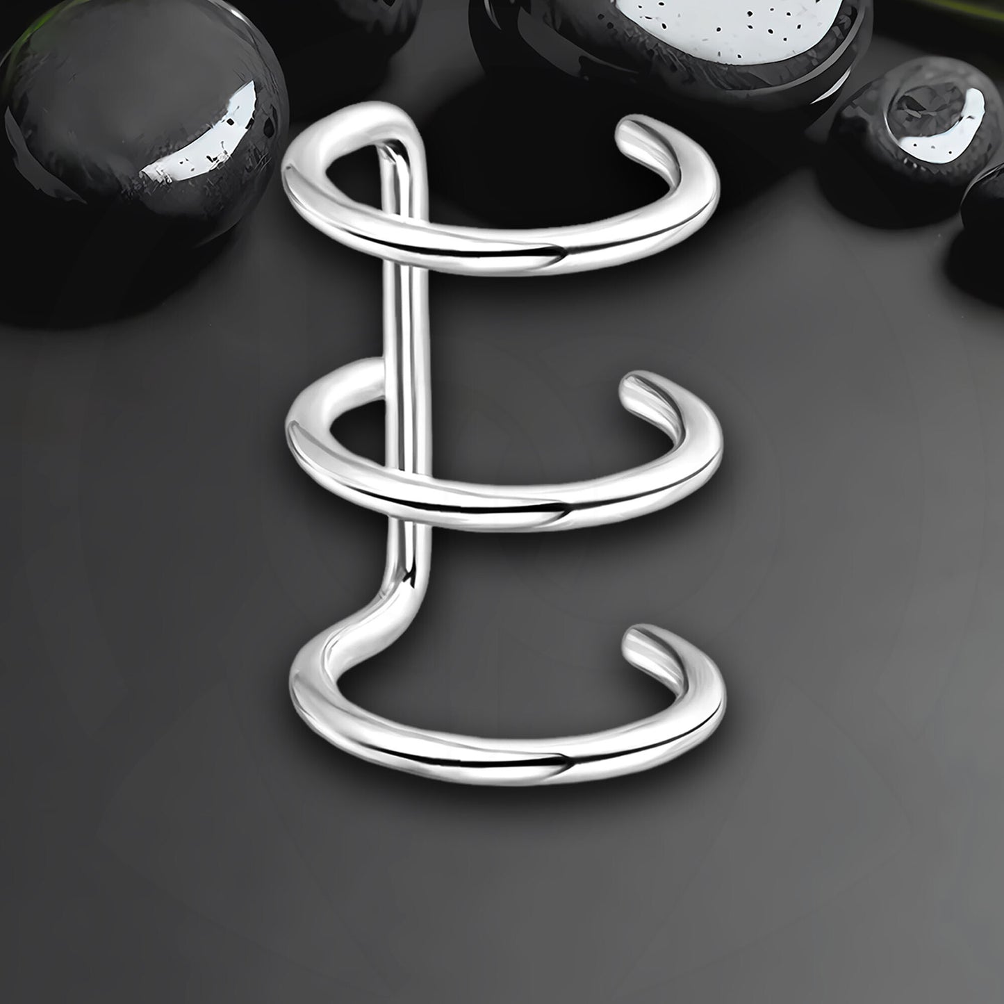 Surgical Steel Ear Cuff with Triple Hoops