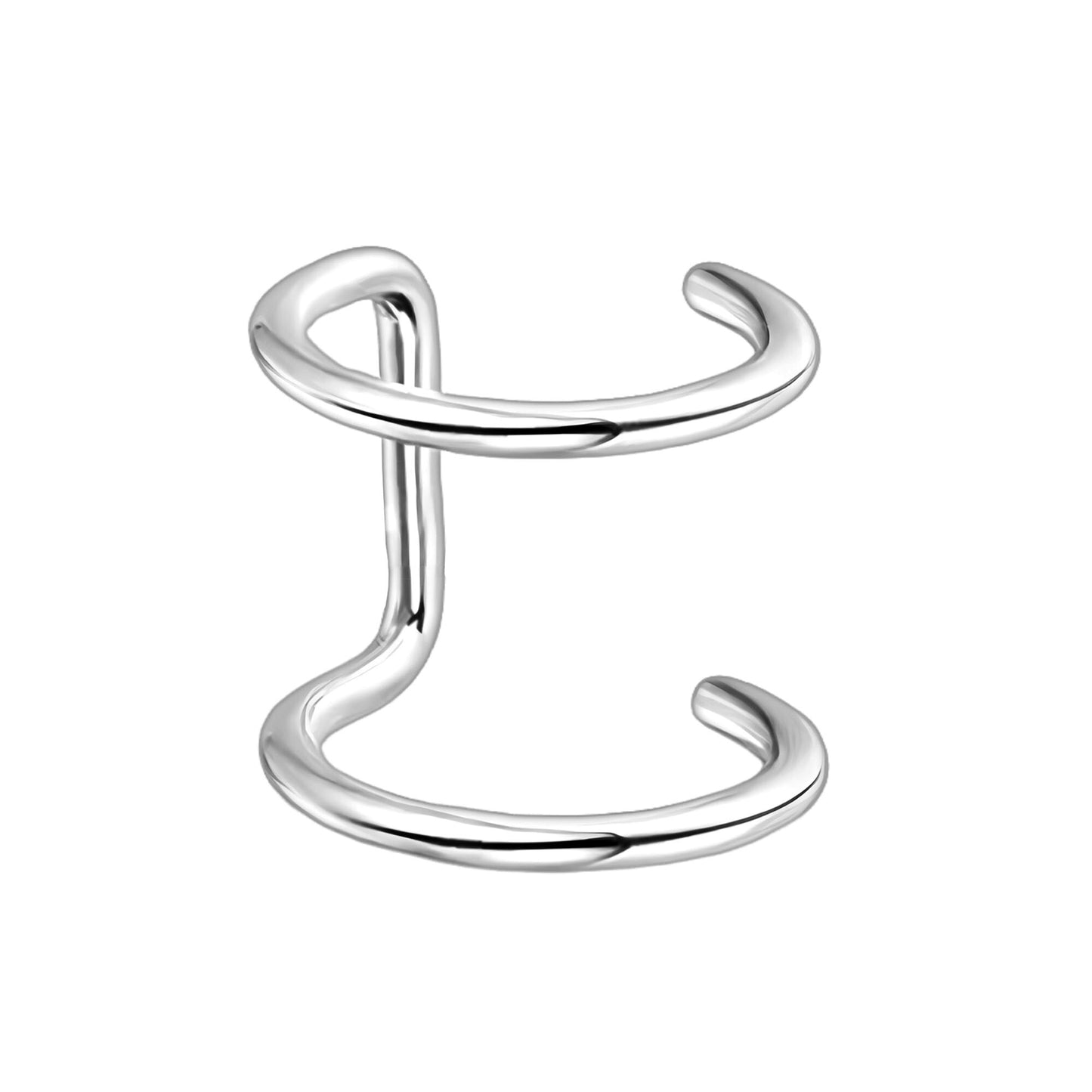 Surgical Steel Ear Cuff with Double Hoops