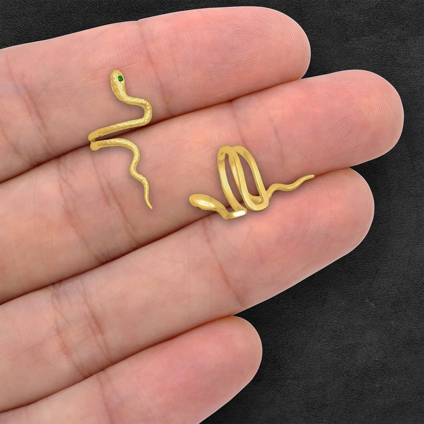 Gold Plated Ear Cuff with Twisted Snake
