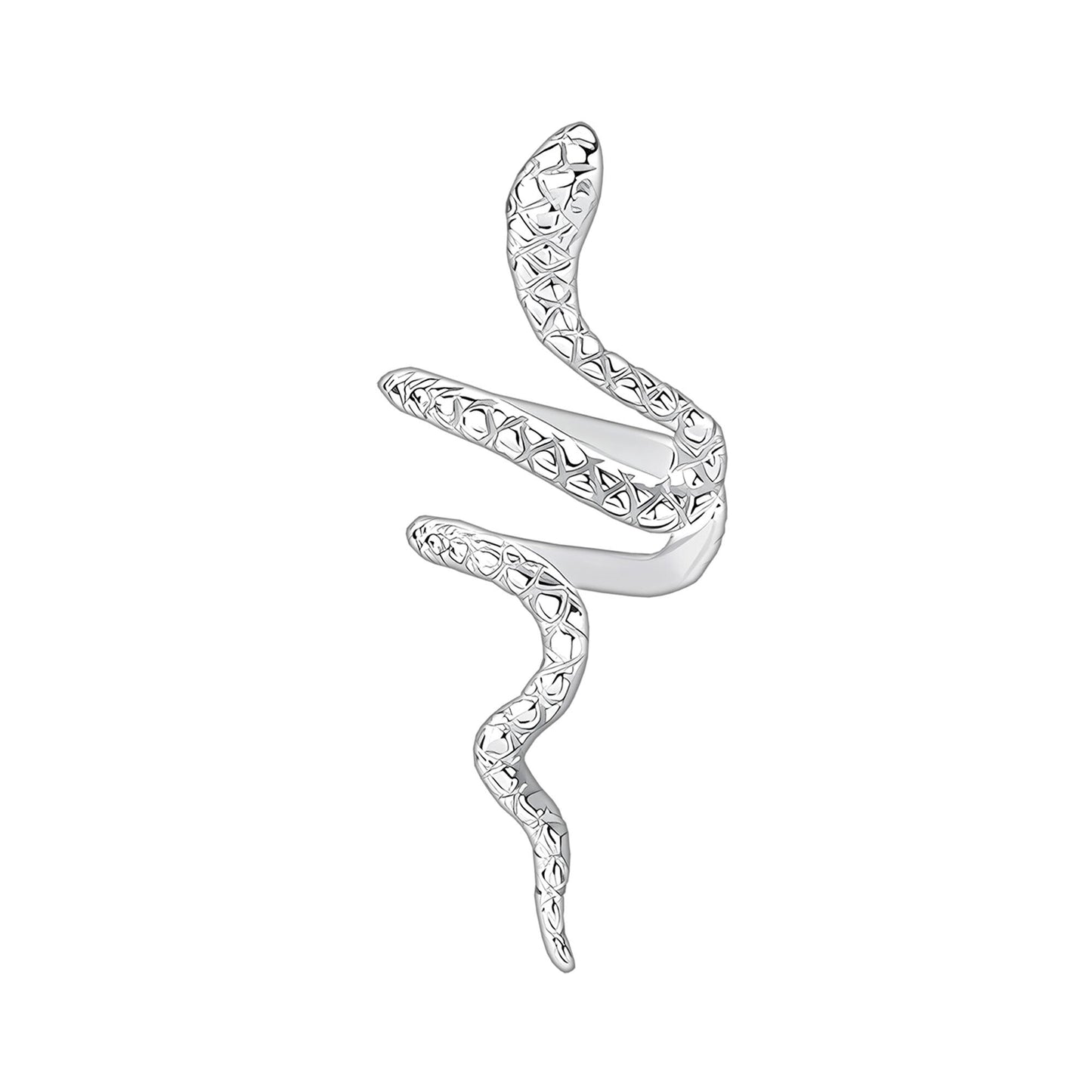 Platinum Plated Ear Cuff with Twisted Snake