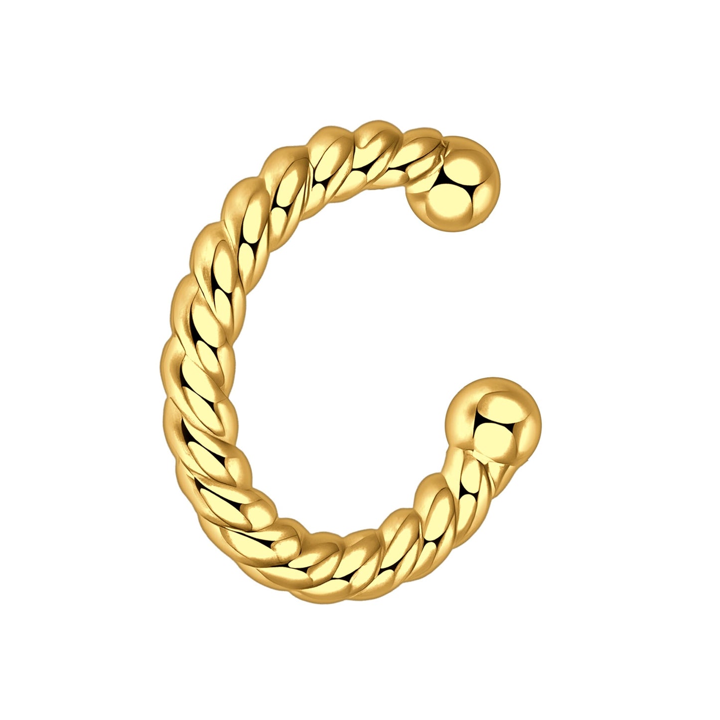 Gold Plated Ear Cuff in Twisted Style