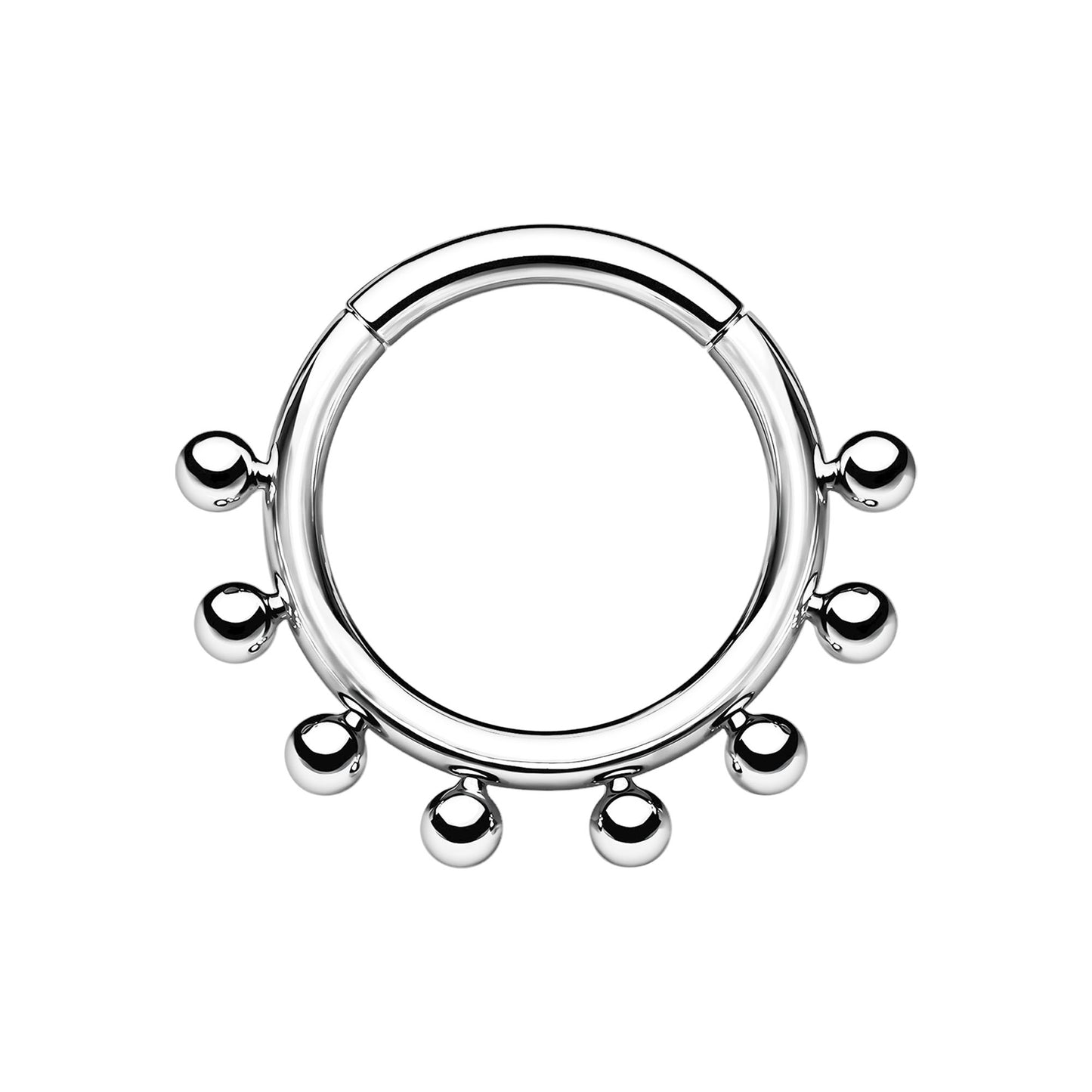 Titanium Clicker Ring with Eight Beads