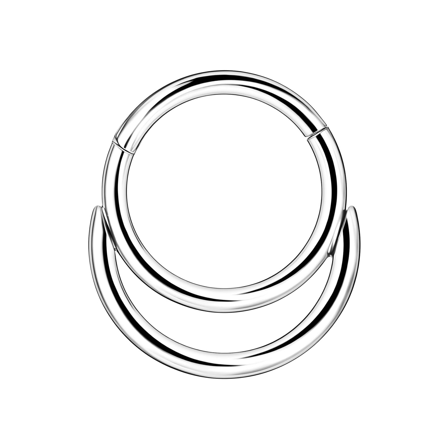 Titanium Clicker Ring with Double Hoops
