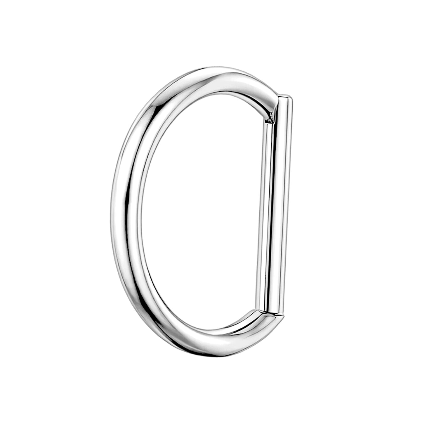 Titanium Clicker Ring in Classic D Shape Style