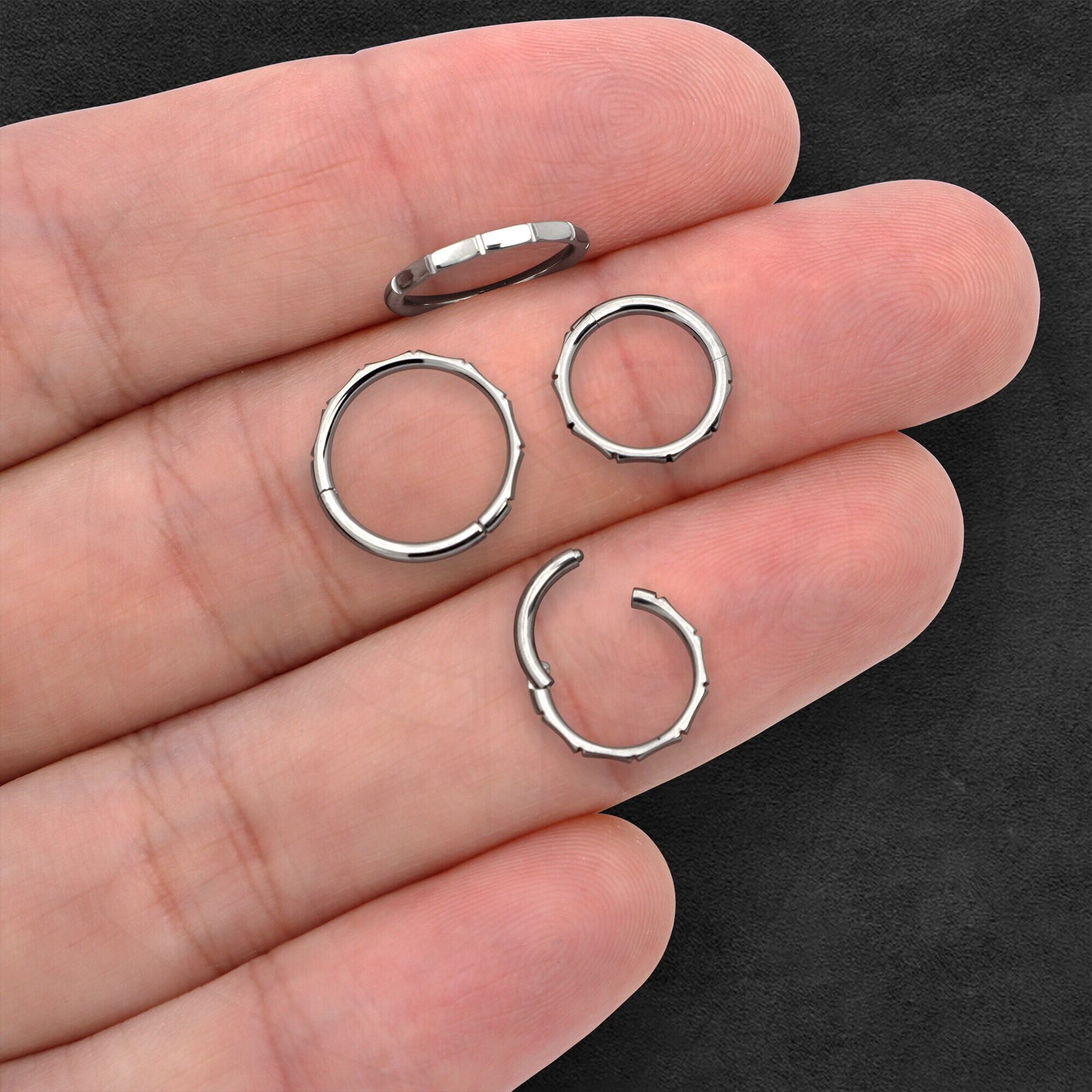 Titanium Clicker Ring in Modern Style