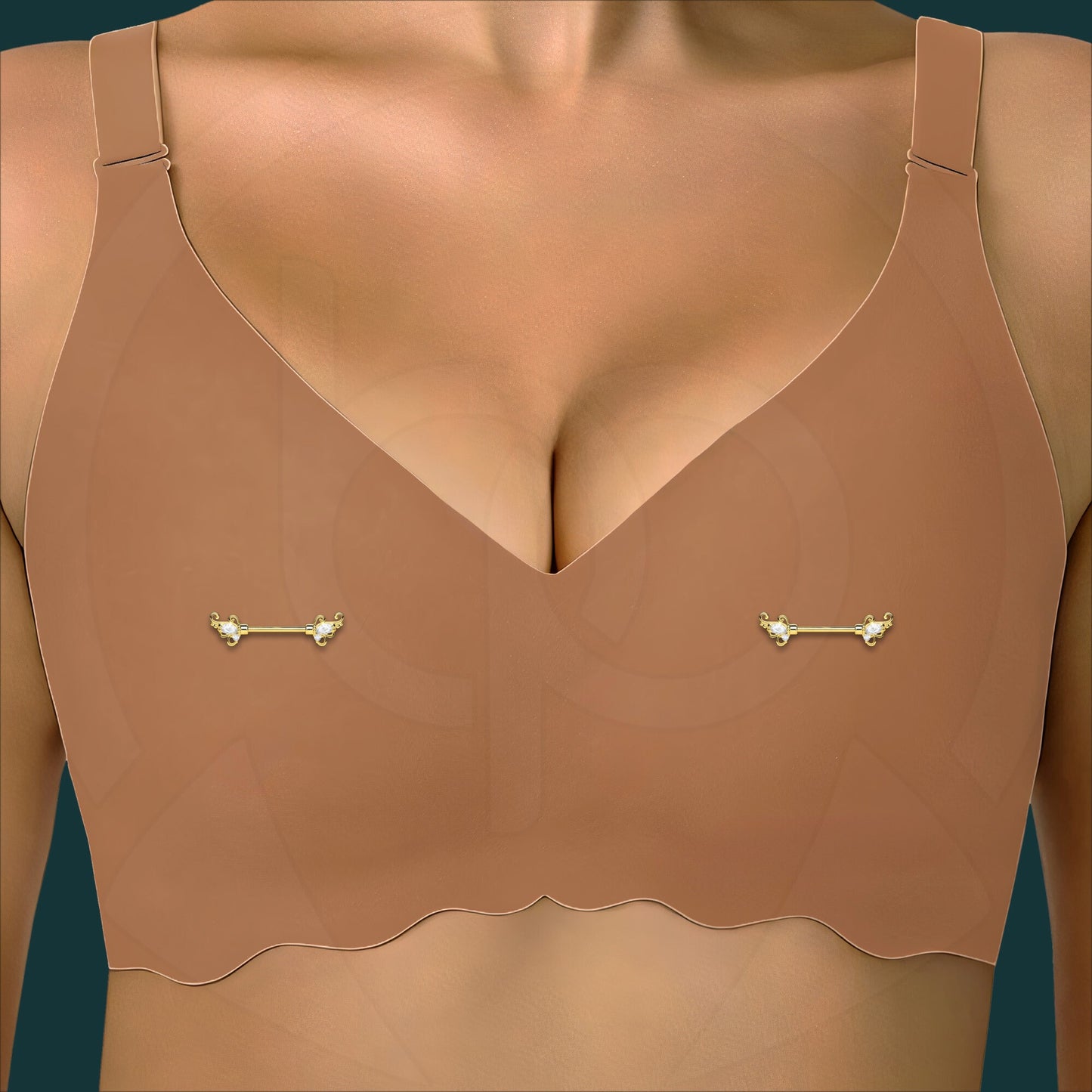 Surgical Steel Nipple Jewelry with Crystals Ornament CZ