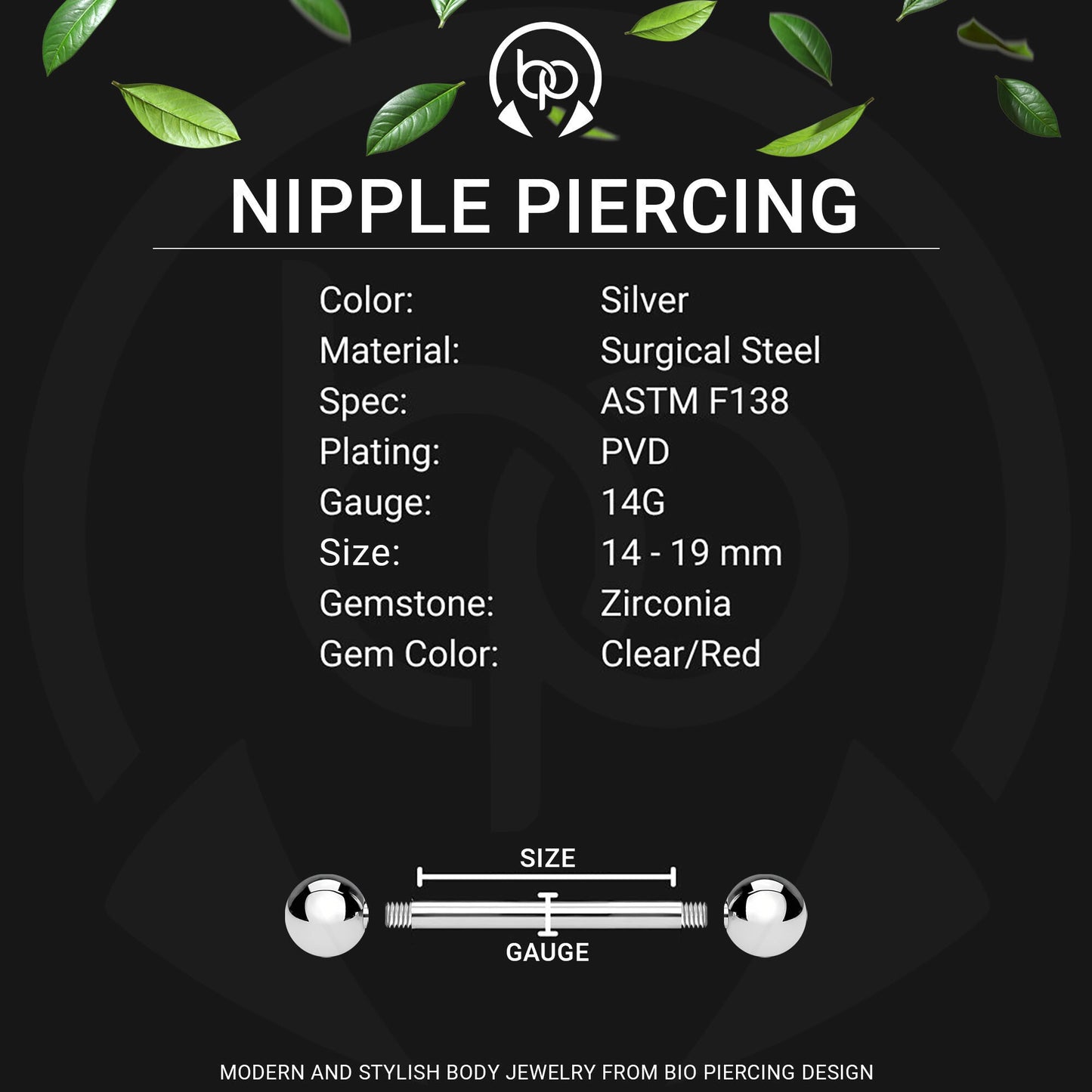 Surgical Steel Nipple Jewelry with Crystal Flowers
