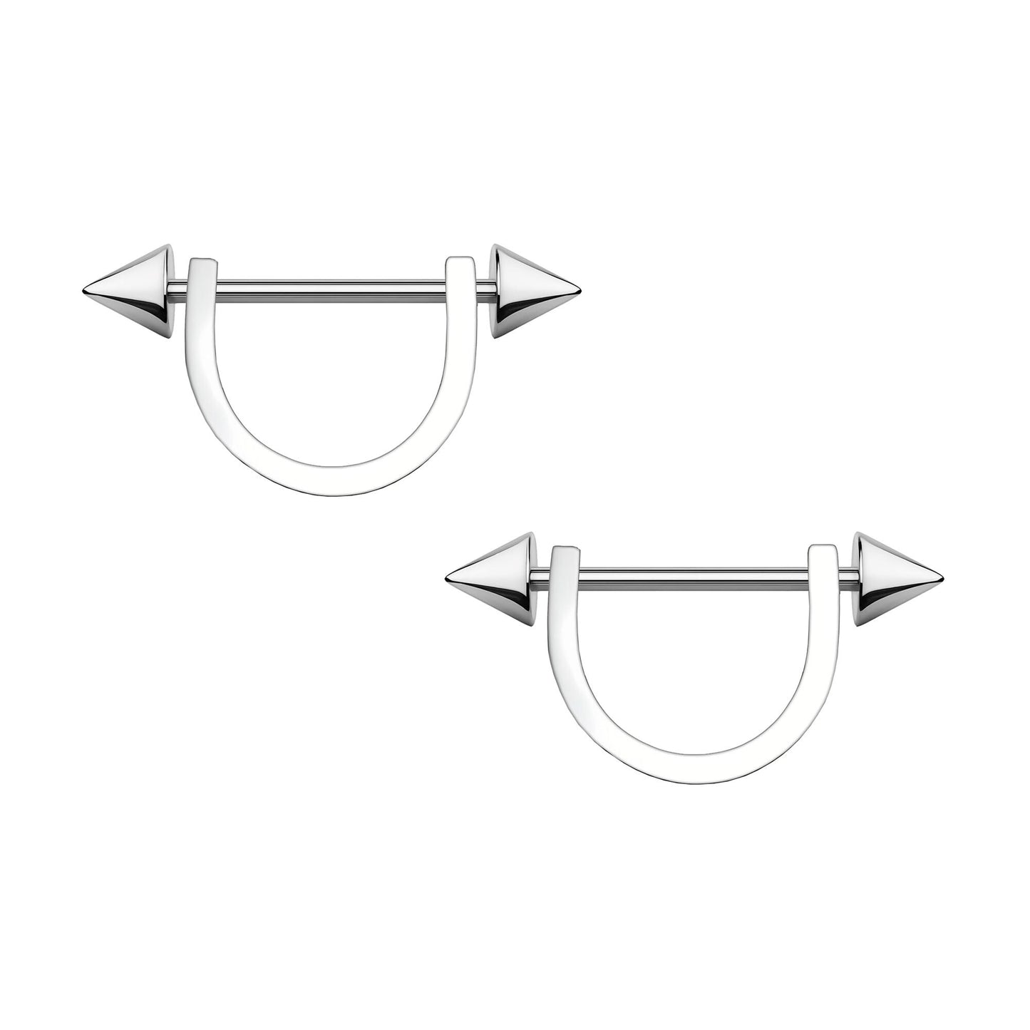 Surgical Steel Nipple Jewelry with Pikes and Horseshoe
