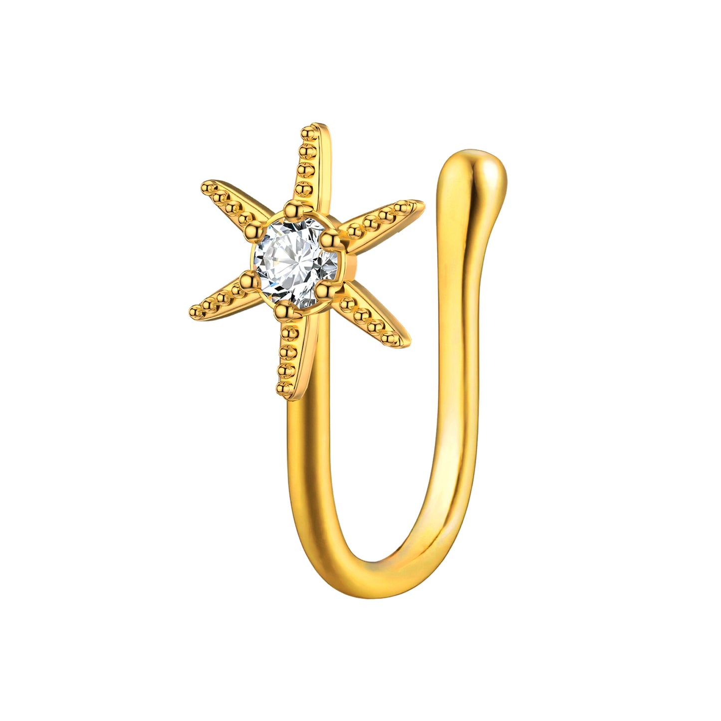 Gold Plated Nose Cuff with Star