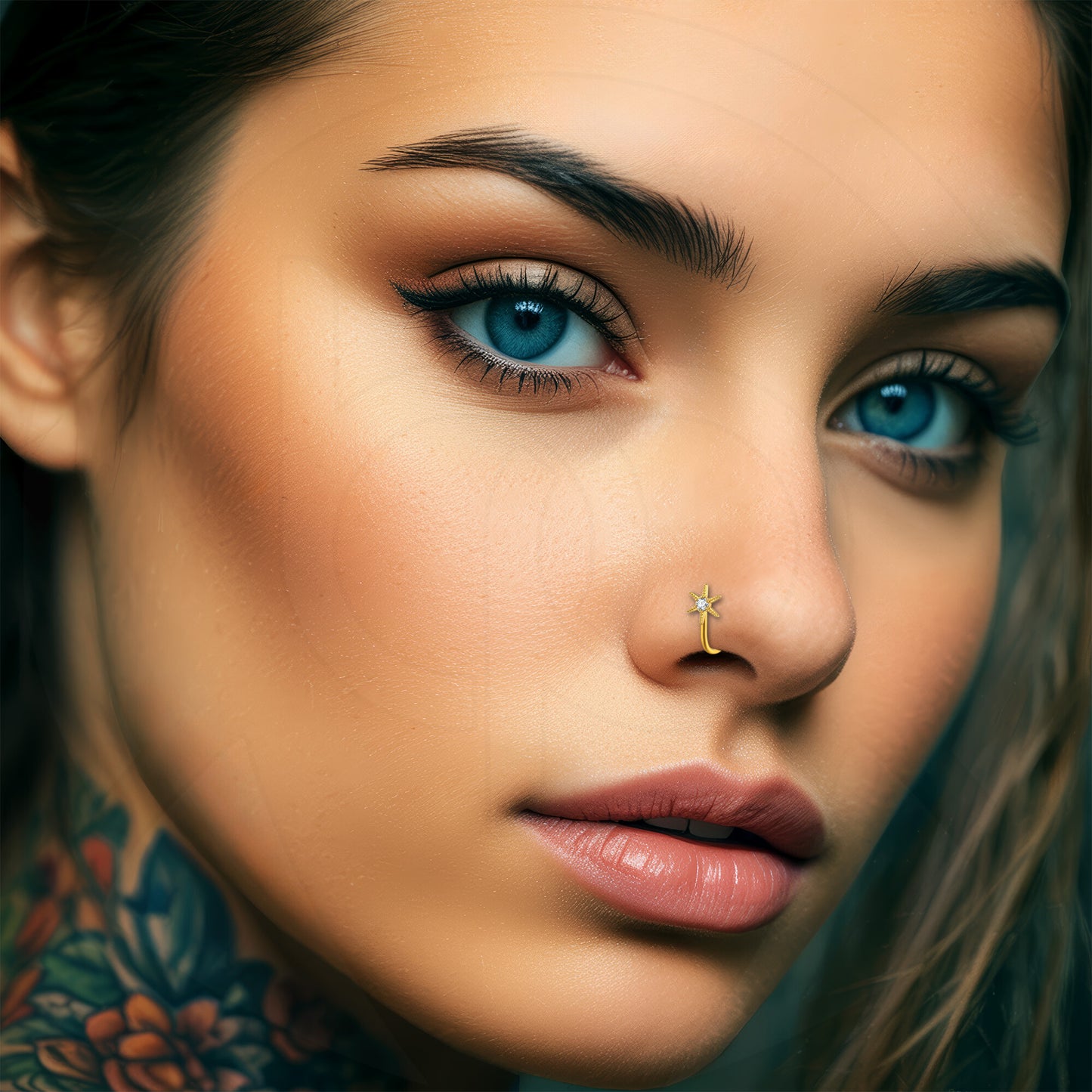 Gold Plated Nose Cuff with Star