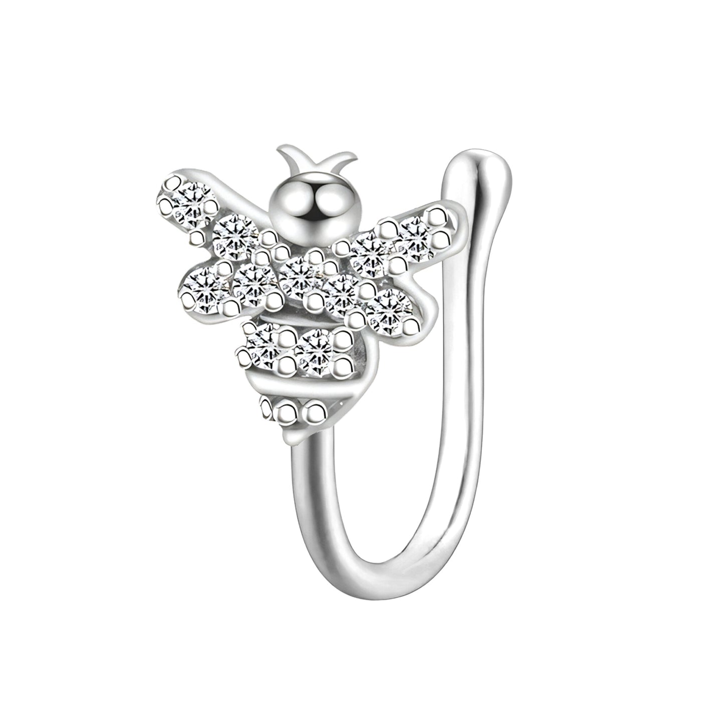 Silver Plated Nose Cuff with Bee