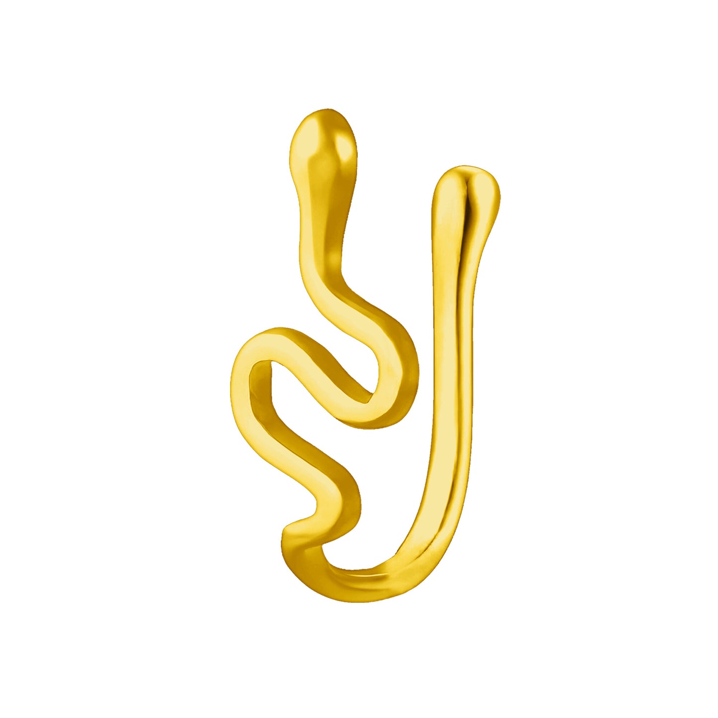 Gold Plated Nose Cuff with Snake