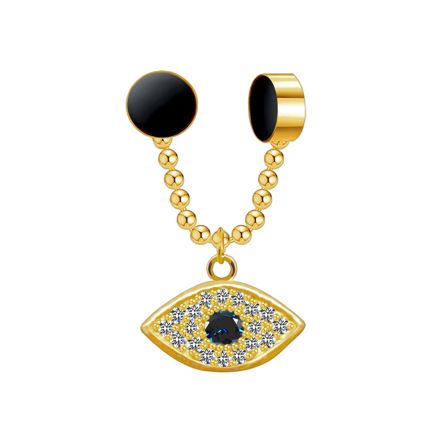 Gold Plated Septum Clip with Evil Eye Dangle
