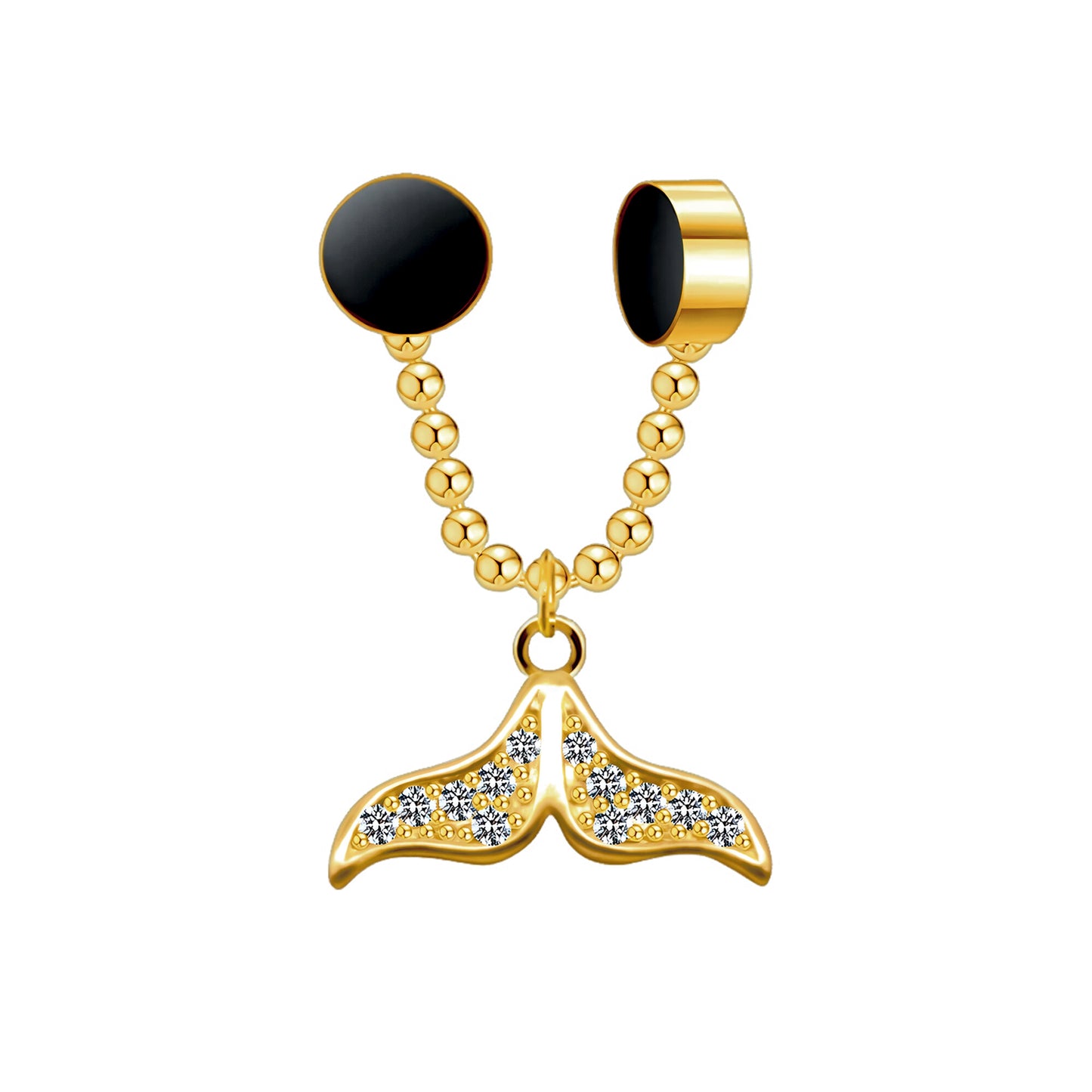 Gold Plated Septum Clip with Mermaid Tail Dangle