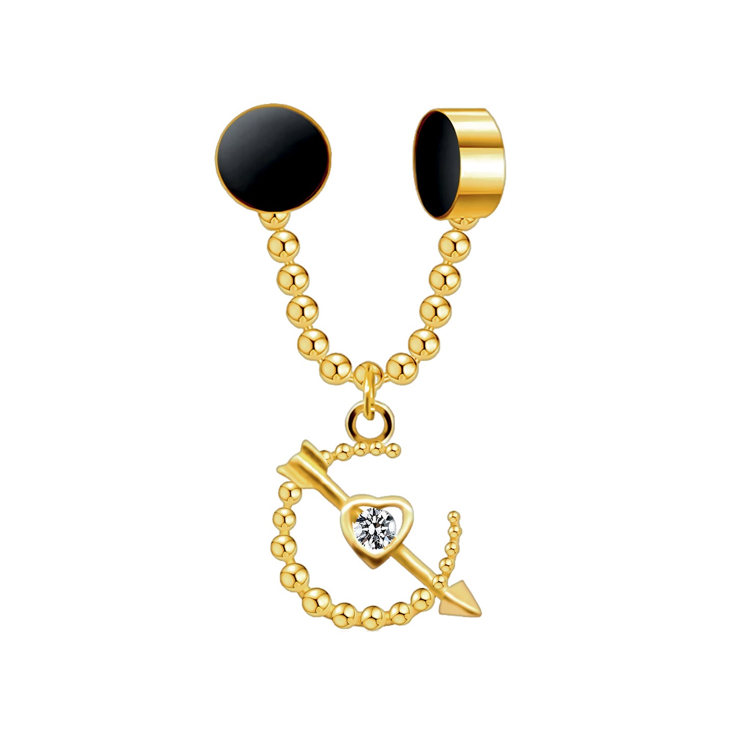 Gold Plated Septum Clip with Arrow Dangle