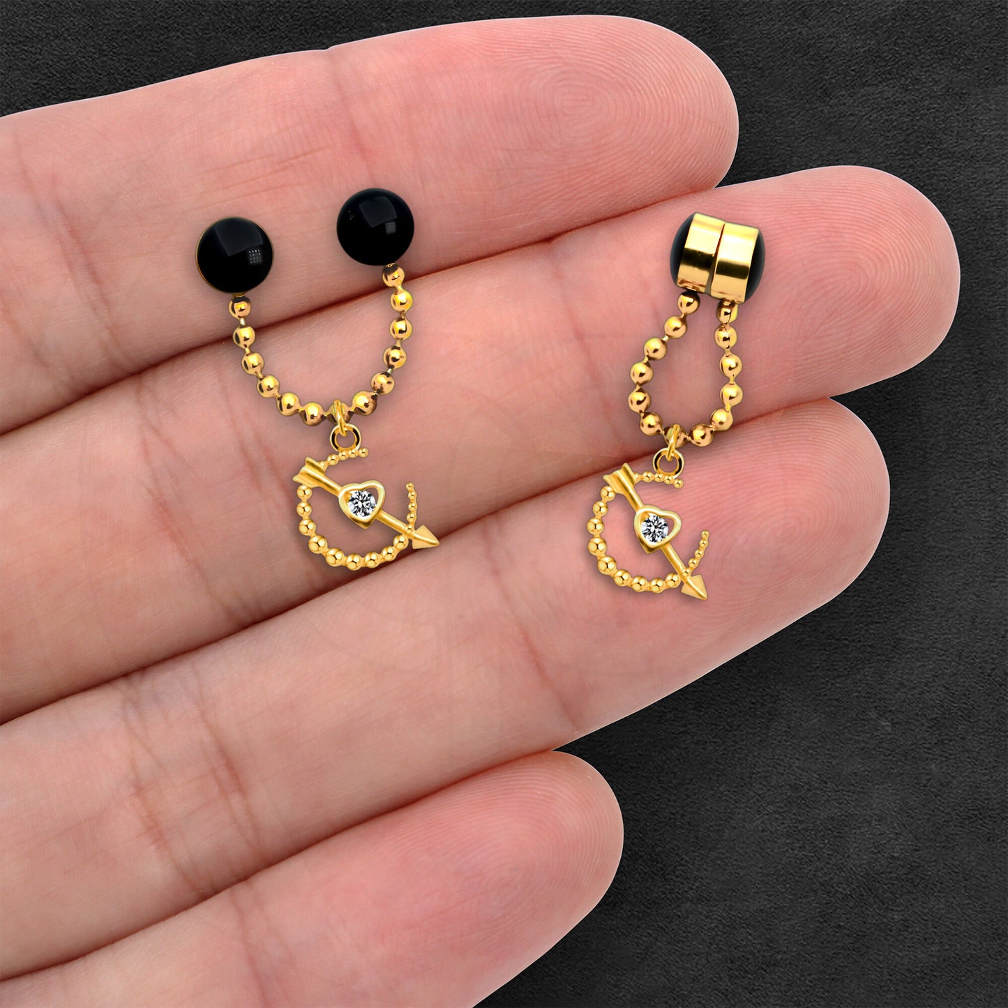 Gold Plated Septum Clip with Arrow Dangle
