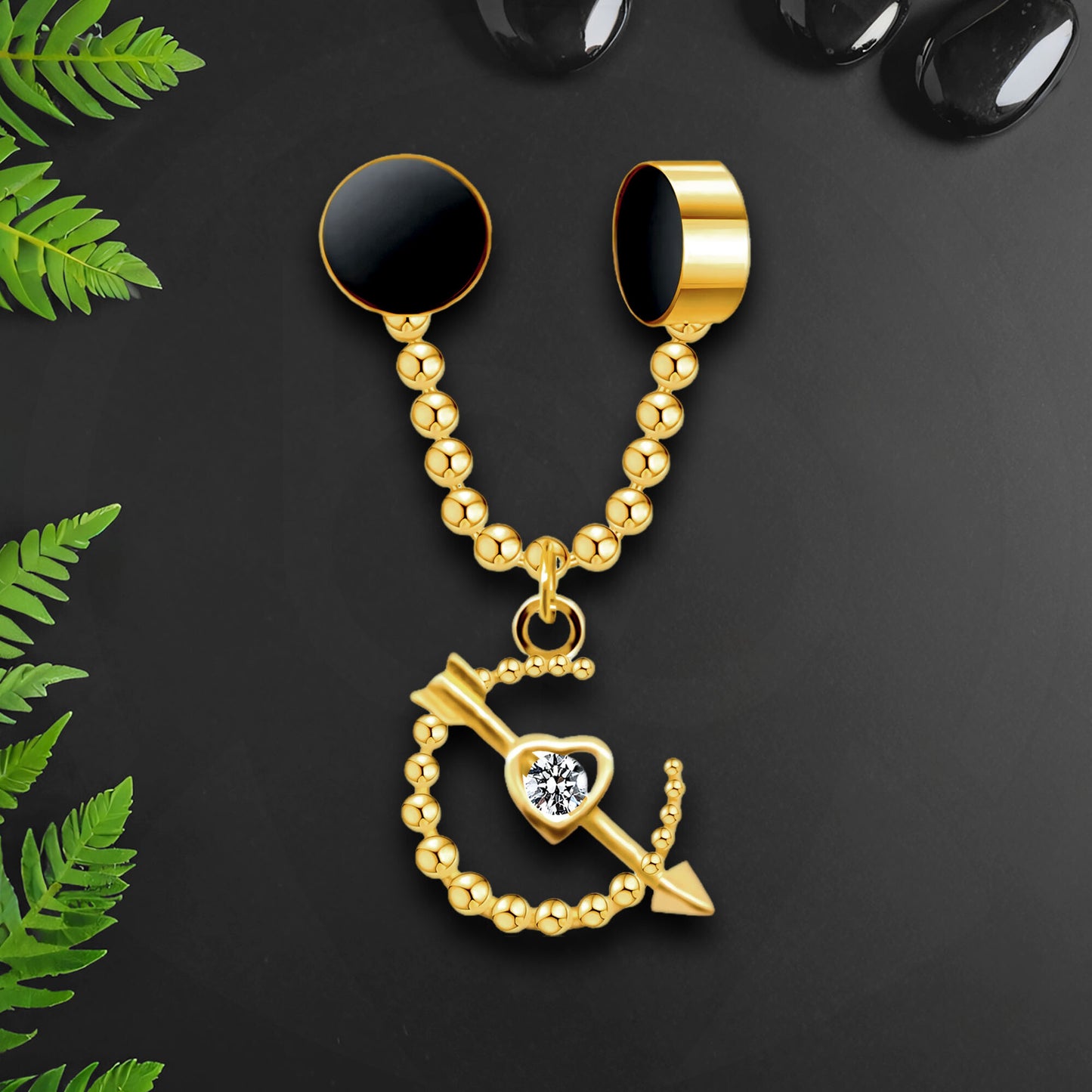 Gold Plated Septum Clip with Arrow Dangle
