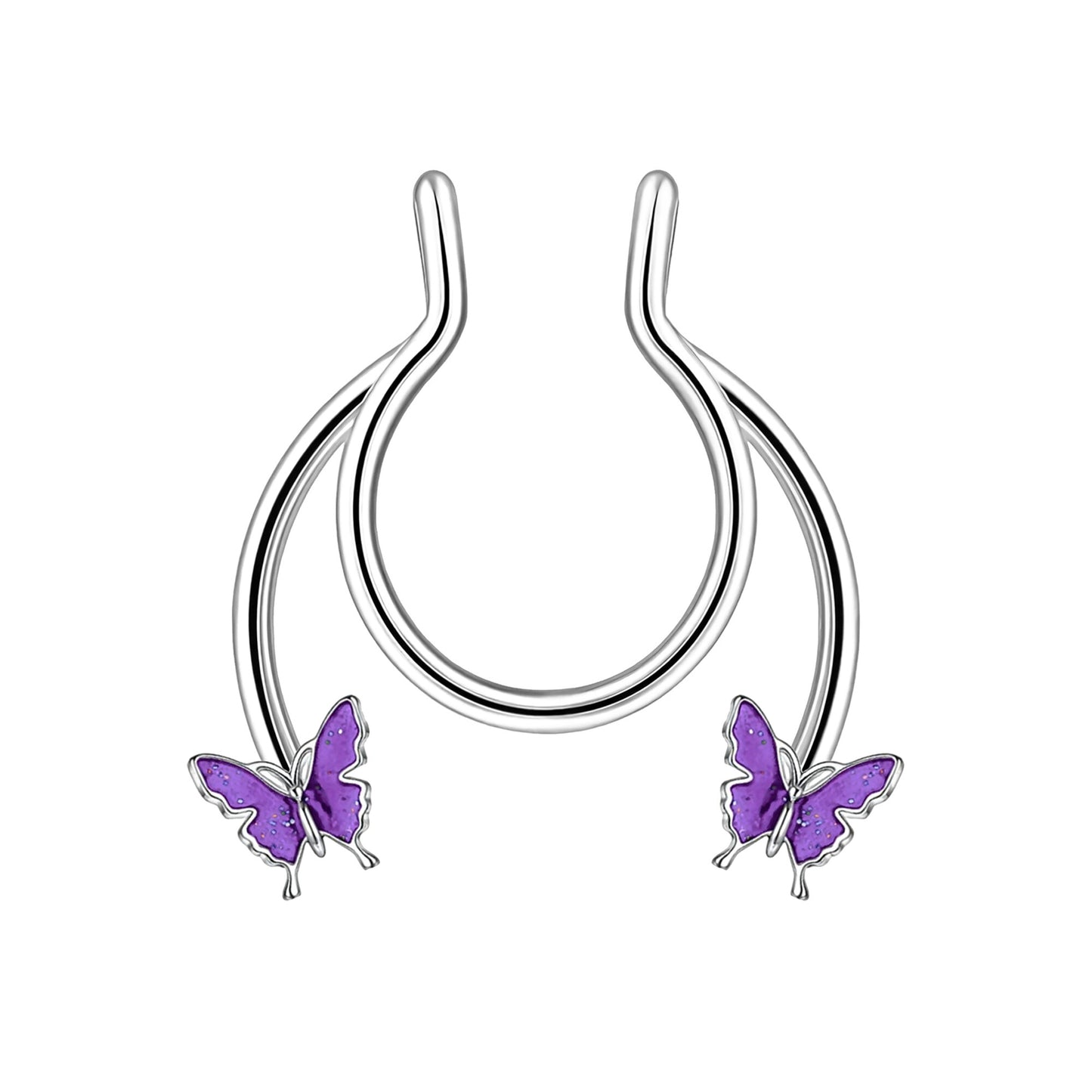 Surgical Steel Septum Cuff with Butterflies