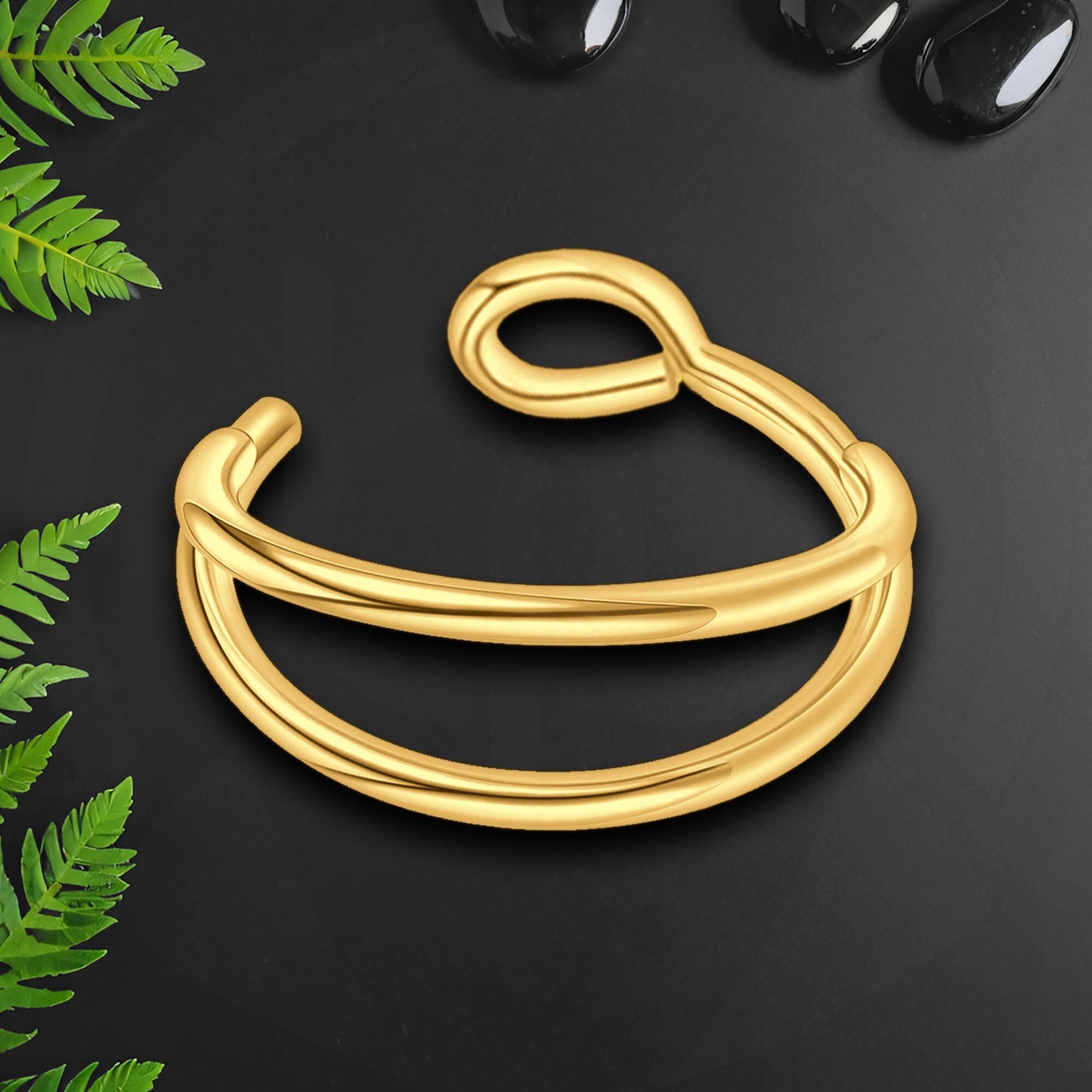 Surgical Steel Fake Ring with Double Hoops