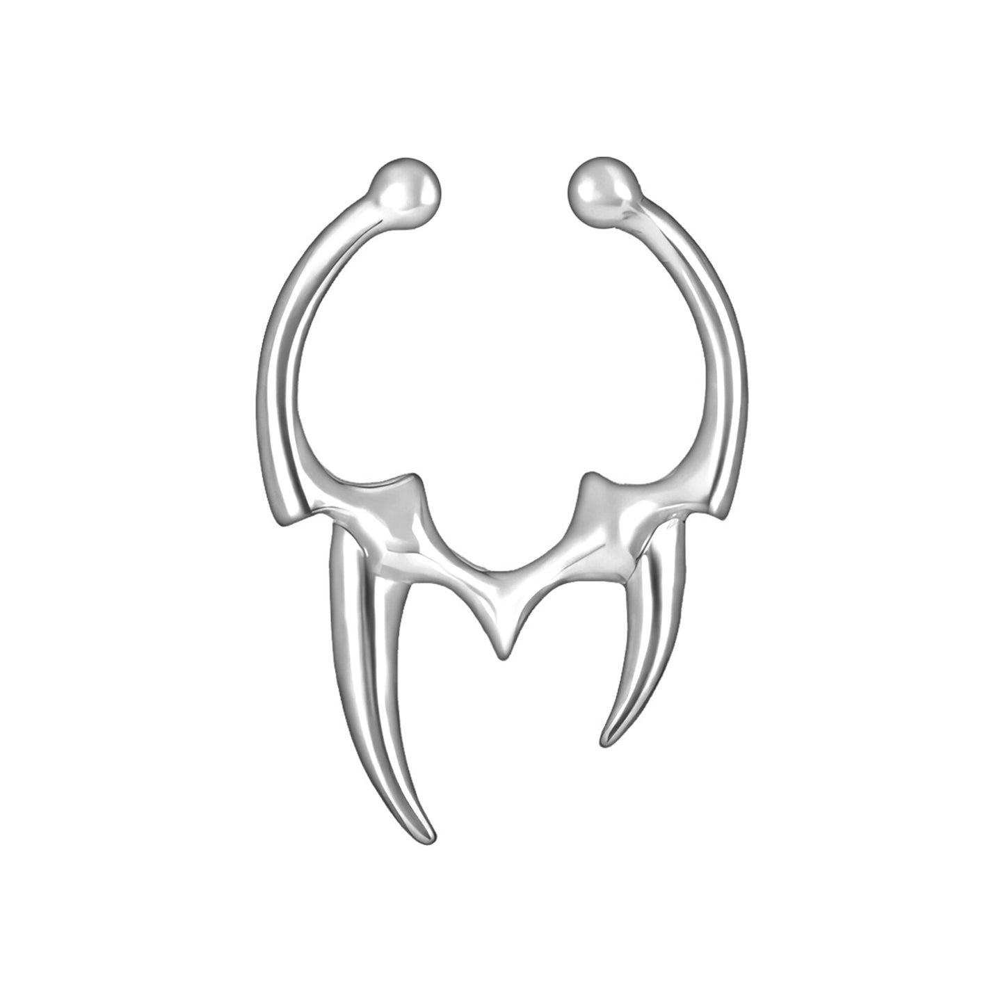 Black Oxide Septum Cuff with Tribal Fangs