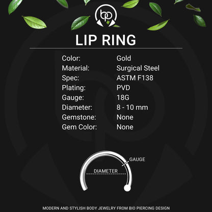 Surgical Steel Fake Lip Ring in Classic Style