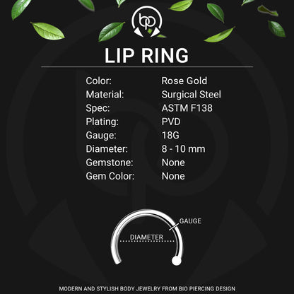 Surgical Steel Fake Lip Ring in Classic Style