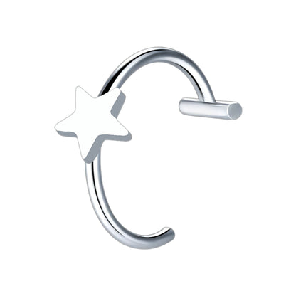 Surgical Steel Fake Lip Ring with Star Figure
