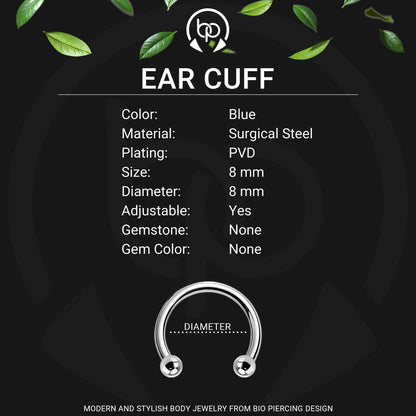 Surgical Steel Ear Cuff with Double Hoops