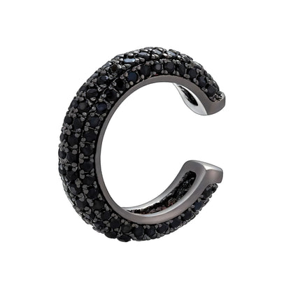 Black Oxide Ear Cuff in Thick Style with Black CZ
