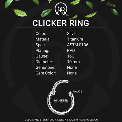 Titanium Clicker Ring with Double Hoops