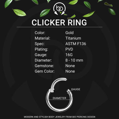 Titanium Clicker Ring with Triple Circles