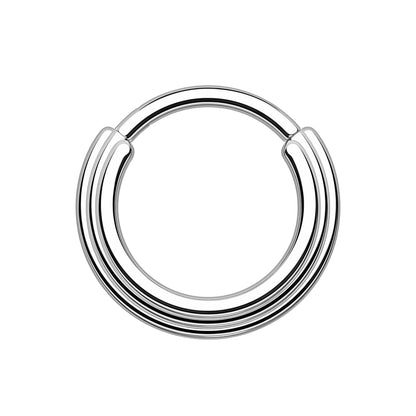 Titanium Clicker Ring with Triple Circles