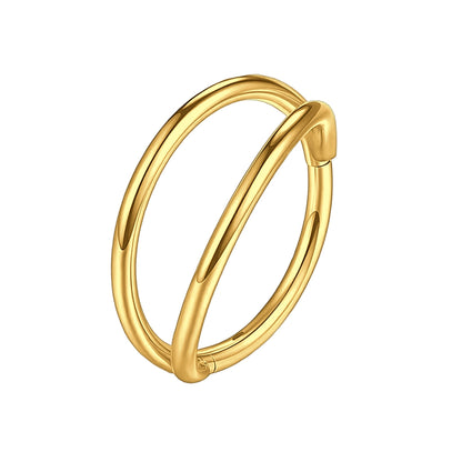 Titanium Clicker Ring in Classic Double Hoops Style