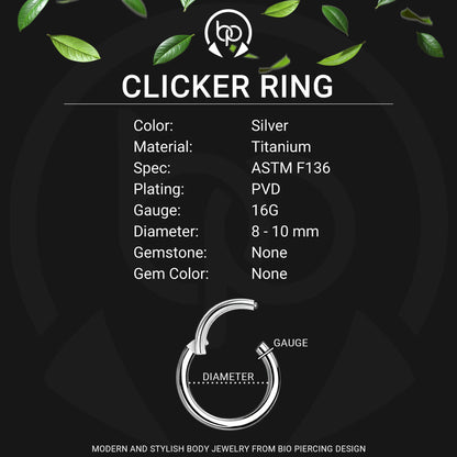 Titanium Clicker Ring in Modern Style