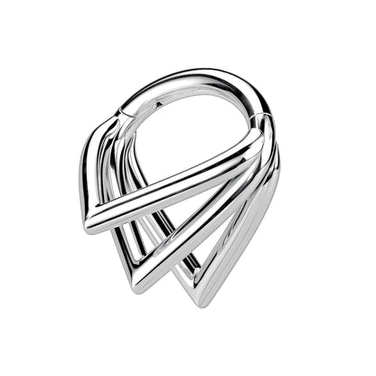 Titanium Clicker Ring with Triple Chevrons