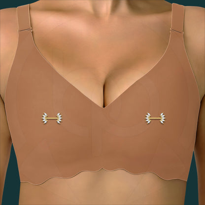 Surgical Steel Nipple Jewelry with Marquise Crystal Ornament