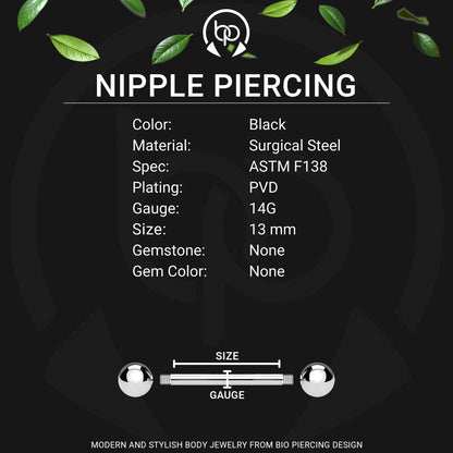 Surgical Steel Nipple Jewelry in Evil Heart Style