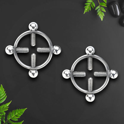 Surgical Steel Nipple Clips in Round Shape with Screws
