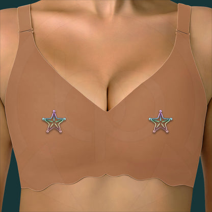 Surgical Steel Nipple Clips in Star Shape with Screws