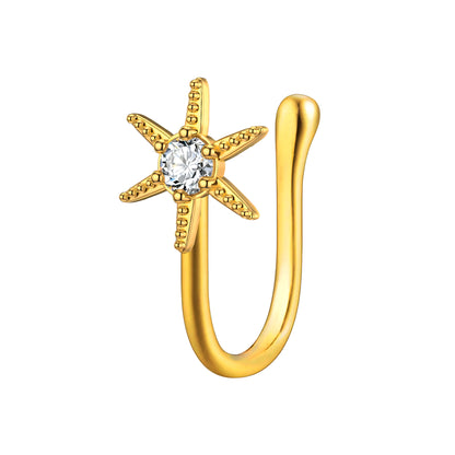 Gold Plated Nose Cuff with Star