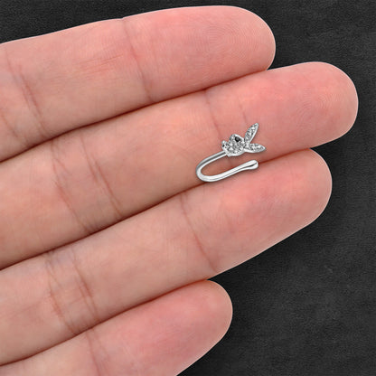 Silver Plated Nose Cuff with Rabbit