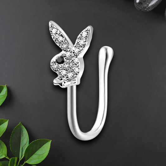 Silver Plated Nose Cuff with Rabbit