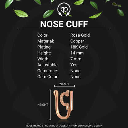 Gold Plated Nose Cuff with Libra Zodiac