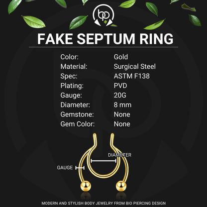 Surgical Steel Septum Cuff with Classic Balls