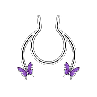 Surgical Steel Septum Cuff with Butterflies