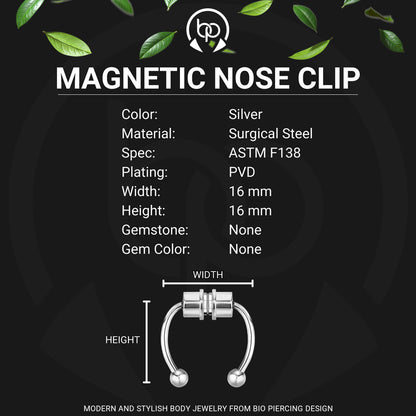 Surgical Steel Septum Clip with Tripple Tops Set