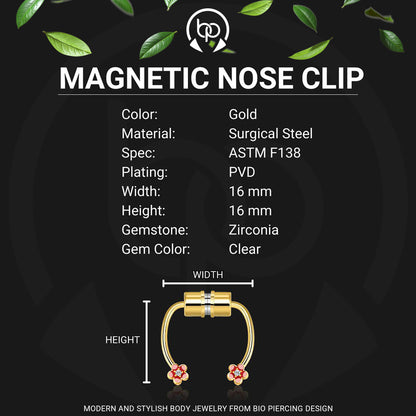 Surgical Steel Septum Clip with Flower